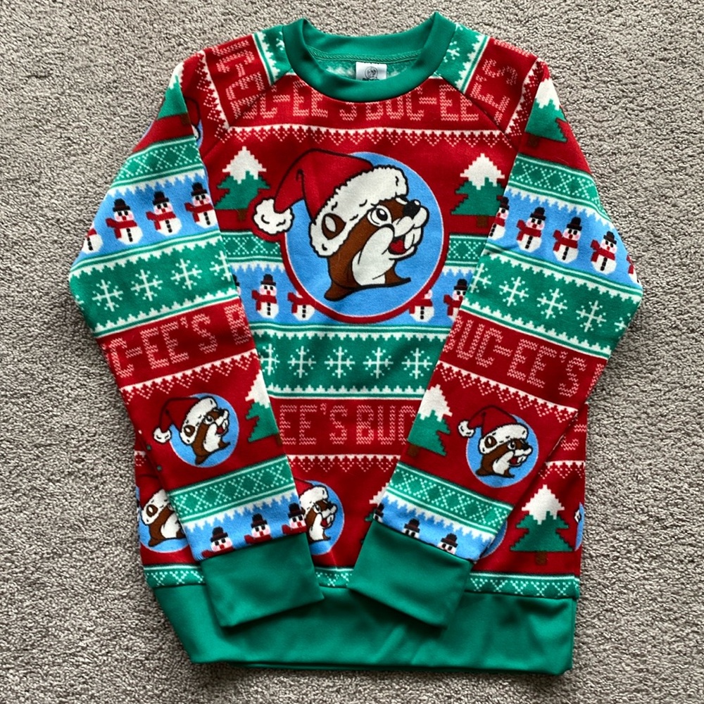 Buc-ees Bucees Beaver Christmas Holiday Ugly Sweater Large